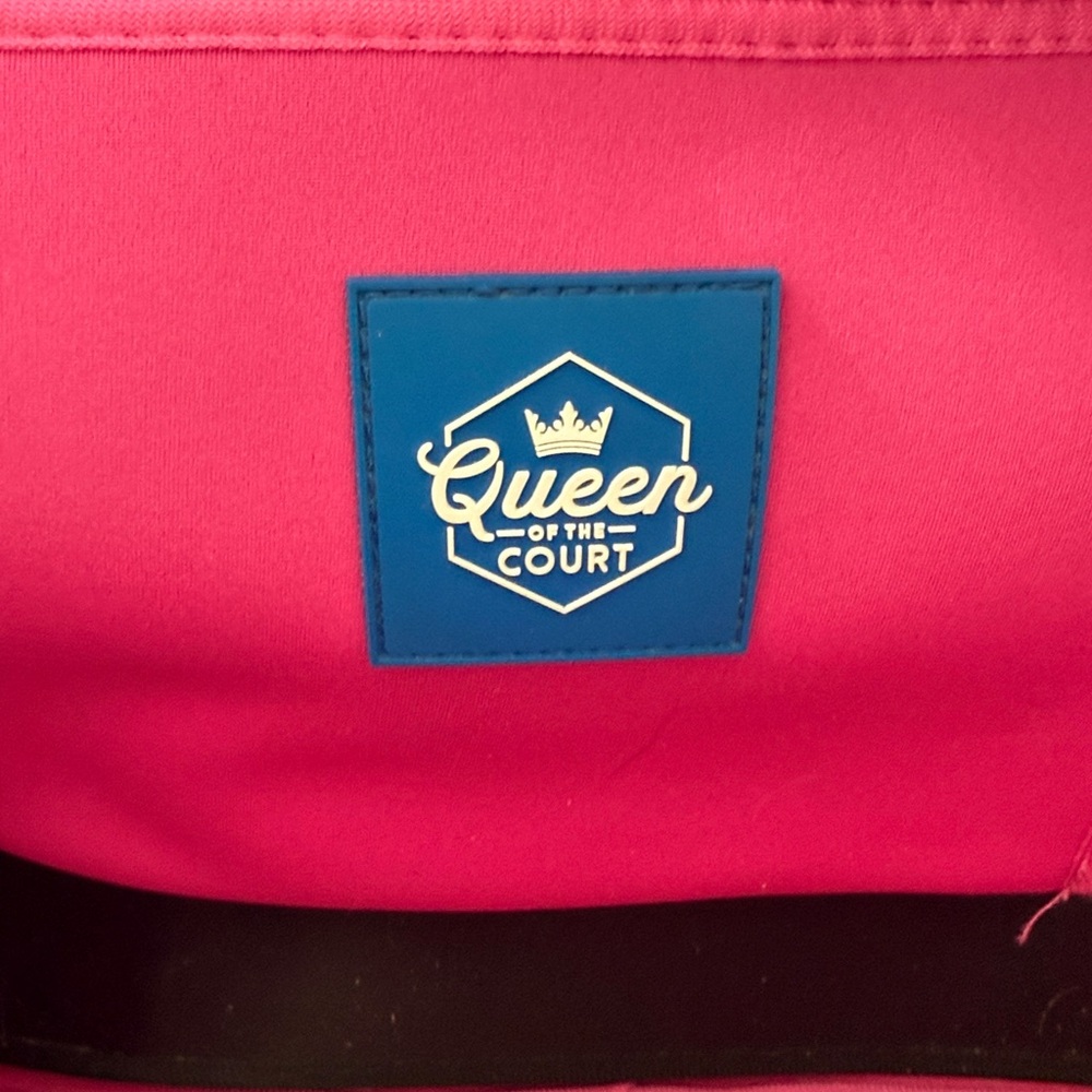 Queen of the Court Camouflage Pickleball Bag with Pink and Orange handles - Picture 2 of 4